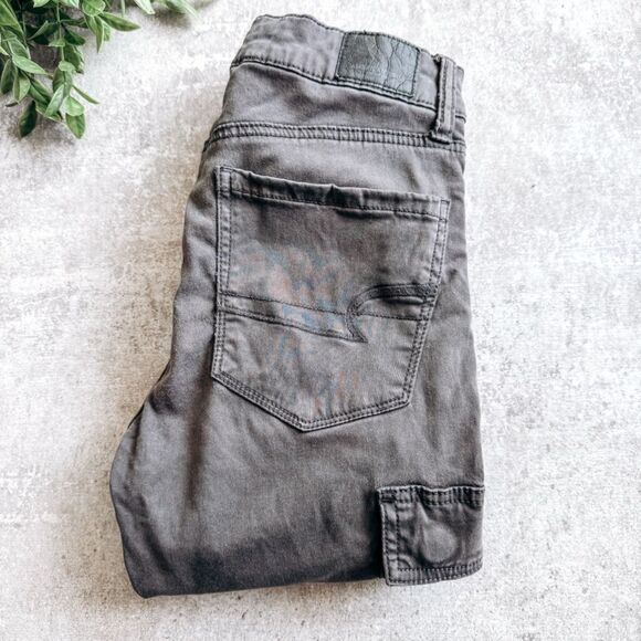 American Eagle Super Super Stretch High Rise Cargo Jogger Brown Size 4 - Picture 2 of 8